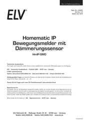 elv Homematic IP Bau- Und Bedienungsanleitung