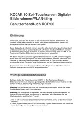 Kodak RCF106 Benutzerhandbuch