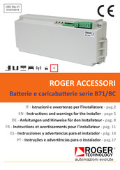 Roger Technology B71/BC/EXT Anleitungen Und Hinweise Für Den Installateur