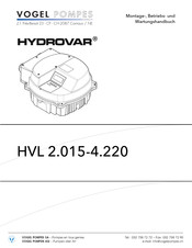 VOGEL Pumpen HYDROVAR HVL3.022-A0010 Montage-, Betriebs- Und Wartungshandbuch