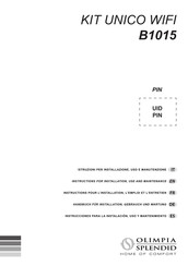 Olimpia splendid B1015 Handbuch Für Installation, Gebrauch Und Wartung