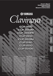 Yamaha Clavinova serie Bedienungsanleitung