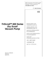 Agilent Varian TriScroll 600 Serie Installations- Und Betriebshandbuch
