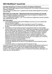 NEC MultiSync Handbuch