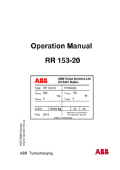 ABB Typ RR 153-20 HT842330 Betriebshandbuch