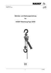 HADEF 25/05 Betriebs- Und Wartungsanleitung