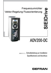 gefran SIEIDrive ADV200-DC Schnellanleitung Zur Installation Spezifikationen Und Anschluss