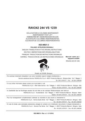 RAVAGLIOLI RAV242 244 VS 1239 Übersetzung Der Originalanleitung