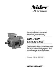 Nidec Leroy-Somer FLSN180 MR Inbetriebnahme Und Wartungsanleitung