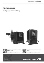 Grundfos DME 60-940 l/h Montage- Und Betriebsanleitung