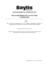 Baylis Medical RFP-100A Gebrauchsanweisung