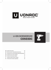 VONROC CD503DC Bersetzung Der Originalbetriebsanleitung