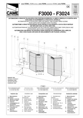 CAME F3024 Bedienungsanleitung