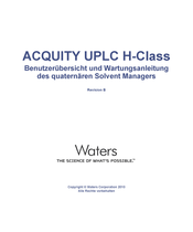 Waters ACQUITY UPLC H-Class Benutzerübersicht Und Wartungsanleitung