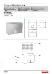 Franke RODX310 Montage- Und Betriebsanleitung