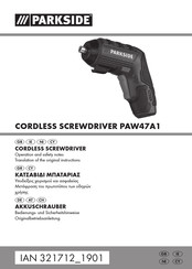 Parkside PAW47A1 Bedienungs- Und Sicherheitshinweise
