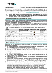 Integra FIREBOY plus Kurzanleitung