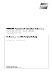 WAREMA 4.35.02 Bedienungs- Und Wartungsanleitung