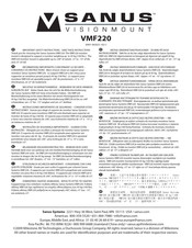 Sanus Visionmount VMF220 Montageanleitung
