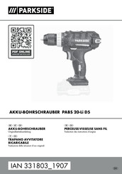 Parkside PABS 20-Li D5 Originalbetriebsanleitung