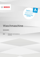 Bosch WAX32G40FG Gebrauchs- Und Installationsanleitung