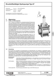 HAWE Hydraulik LP 125-18 Bedienungsanleitung