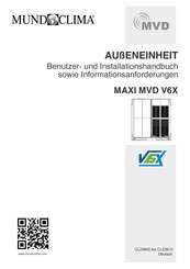 mundoclima MAXI MVD V6X Serie Benutzer- Und Installationshandbuch