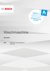 Bosch WAX32F90 Gebrauchs- Und Installationsanleitung