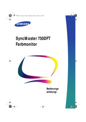 Samsung SyncMaster 750DFT Bedienungsanleitung