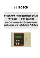 Bosch FAT 2002 RE Bedienungs- Und Installations-Anleitung