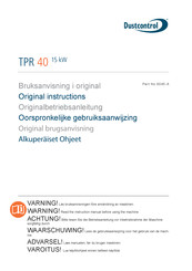 Dustcontrol TPR 40 Originalbetriebsanleitung