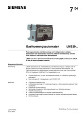 Siemens LME39 Serie Bedienungsanleitung