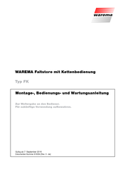 Warema FK Montage-, Bedienungs- Und Wartungsanleitung