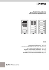 Vimar ELVOX 8100 Serie Technisches Handbuch