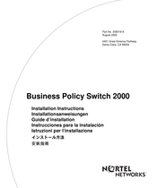 Nortel Networks Business Policy Switch 2000 Installationsanweisungen