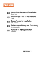 Franke FDMO 607 I Bedienungsanleitung Und Einrichtung