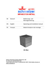 schmelzer Air-Box Bedienungs- Und Montageanleitung