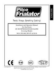 Pitco frialator SG14T Installations- Und Bedienungsanleitung