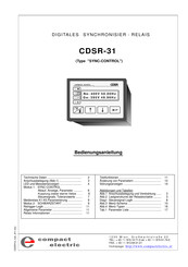 Compact Electric CDSR-31 Bedienungsanleitung