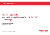 ThermoFisher Scientific Sorvall Legend Micro 21 Gebrauchsanweisung