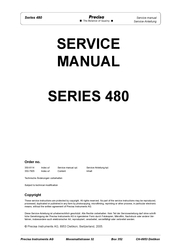 Precisa 480 Serie Serviceanleitung