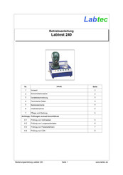 LABTEC Labtest 240 Betriebsanleitung