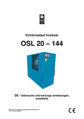 OMEGA AIR OSL 80-P Gebrauchs Und Wartungs Anweisungen, Ersatzteile