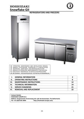 Hoshizaki Snowflake GII Bedienungs-, Wartungs- Und Montageanleitung