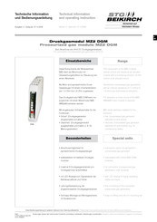 STG-BEIKIRCH MZ2 DGM Technische Information Und Bedienungsanleitung
