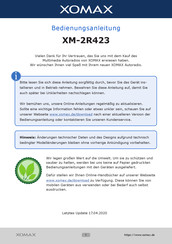Xomax XM-2R423 Bedienungsanleitung