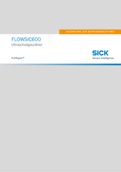 SICK FLOWSIC600 Ergänzung Zur Betriebsanleitung