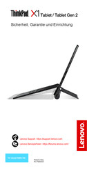 Lenovo ThinkPad X1 Tablet Gen 2 Sicherheit, Garantie Und Einrichtung