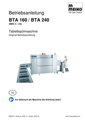 Meiko BTA 240 Betriebsanleitung