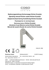 CASO DESIGN Kitchen Ecostyle Bedienungsanleitung